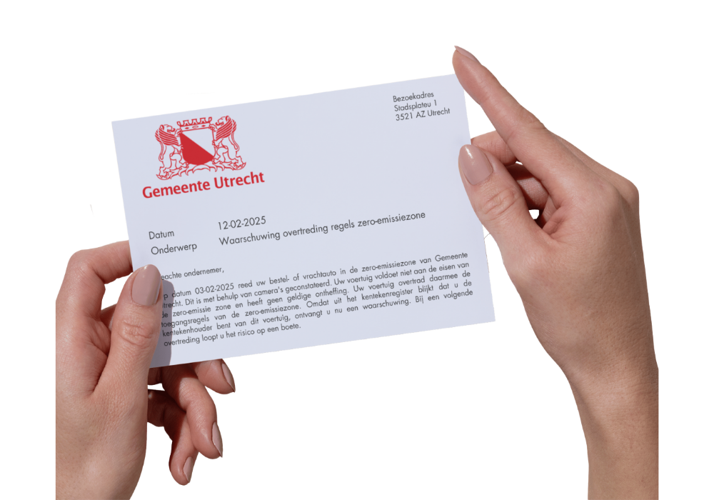 Lettre d'avertissement Utrecht